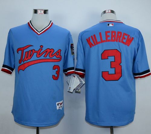 Twins #3 Harmon Killebrew Light Blue 1984 Turn Back The Clock Stitched MLB Jersey